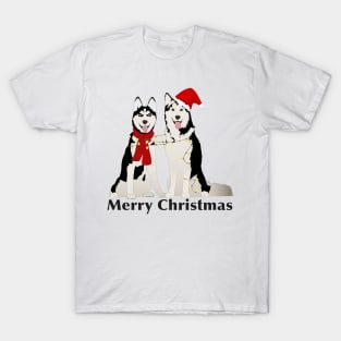 Huskies Merry Christmas T-Shirt